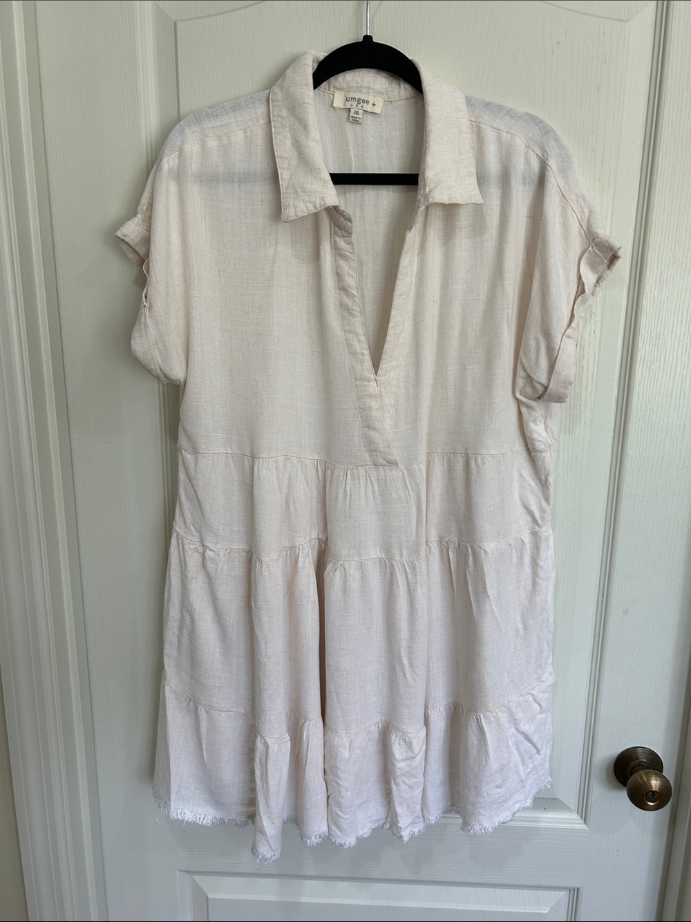 Umgee Linen Blend Tiered Dress